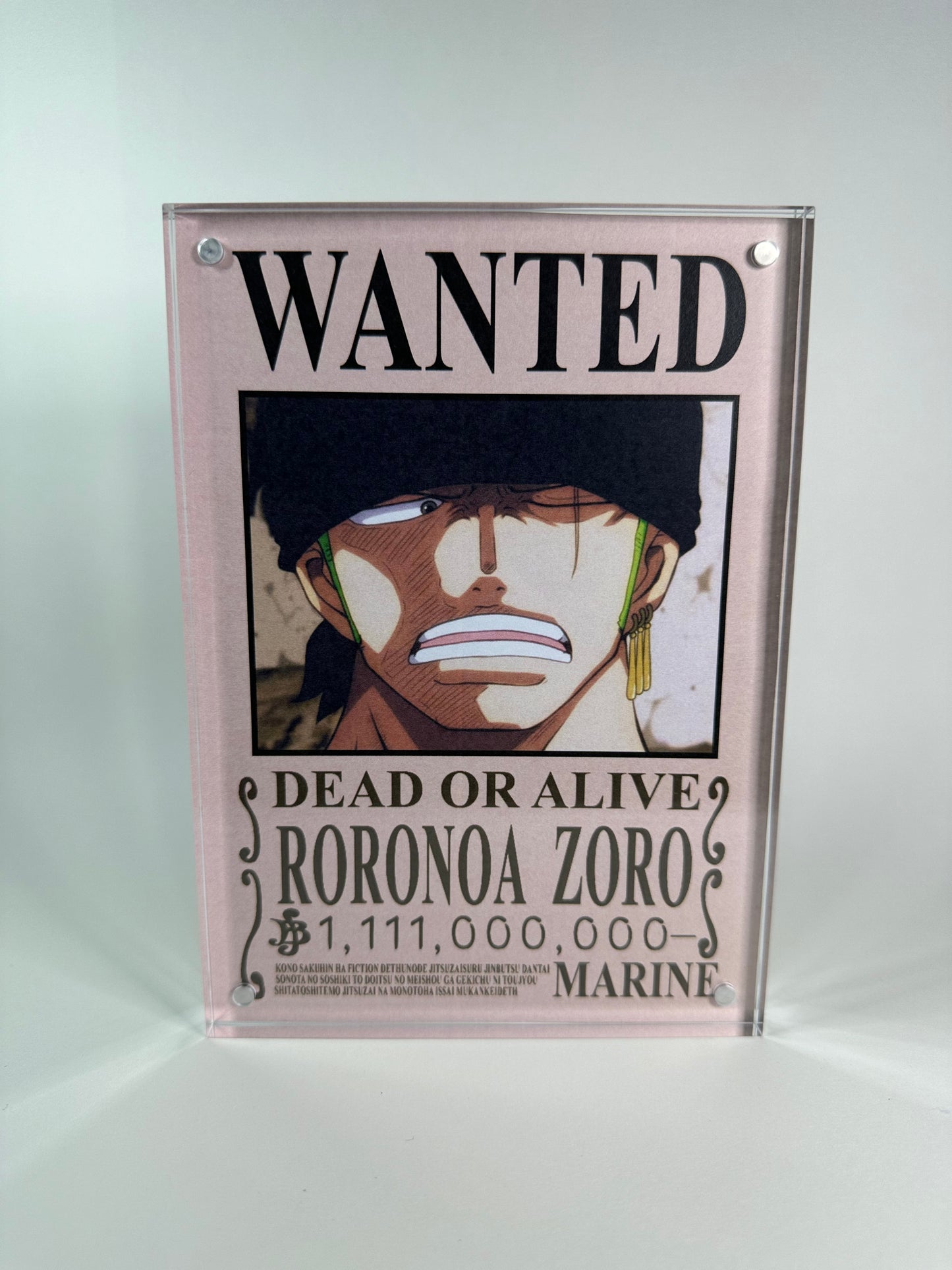 Zoro Bounty Acrylic Plaque